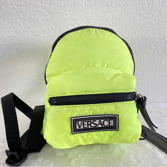 Versace Neon Yellow Nylon Sling Bag - Picture 3 of 13